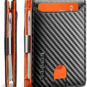 Slim Wallets for Men - Leather Money Clip Wallet - RFID Blocking