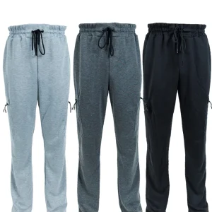 3 Pack Men's Fleece Lined Slim Fit Casual Tech Jogger Sweatpants Zipper Pockets GYM Track Pants S-3XL