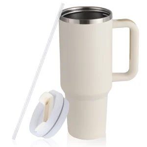 40oz Straw With Handle Portable Car Stainless Steel Water Bottle Large Capacity Mug
